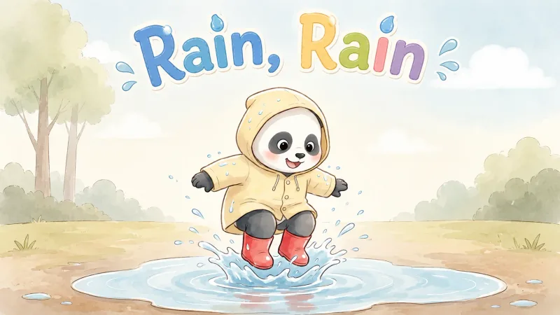 《雨，雨》绘本封面